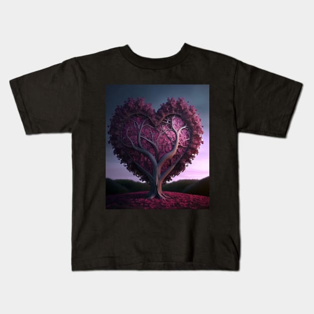 valentine's day tree Kids T-Shirt by TOMOBIRI